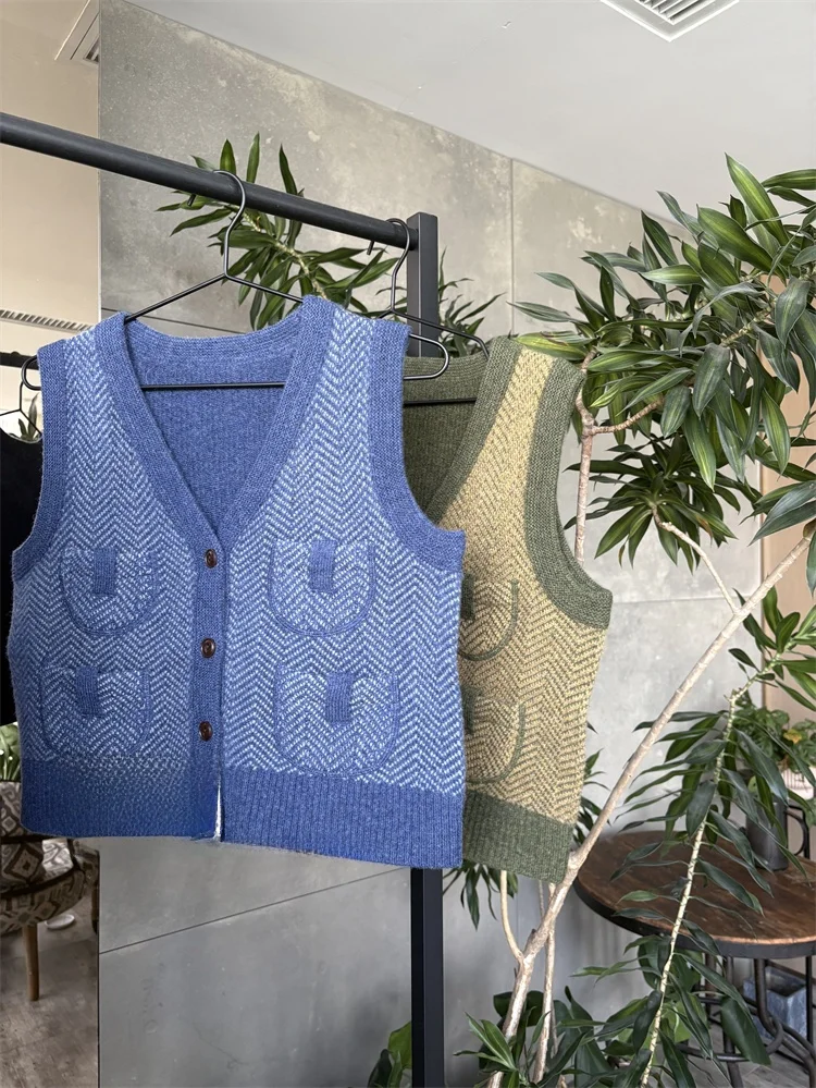 

Вязаный шерстяной жилет Susan: женский ретро-кардиган с несколькими карманами, двухцветный, осенне-зимний, модный, для женщин