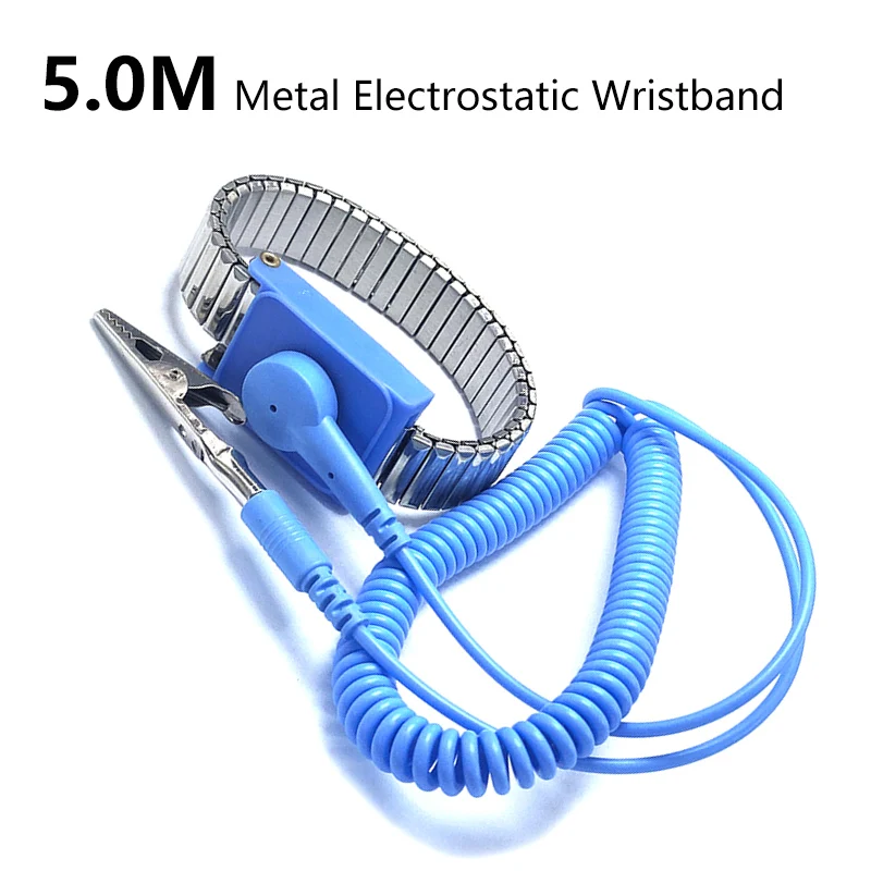 

High Quality Anti Static Work Wrist Strap ESD Adjustable Discharge Belt Ground Metal Bracelet Tool