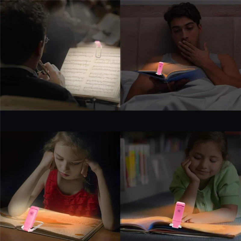 

LICE-USB Rechargeable LED Bookmark Book Lamp Flexible Bright Clip On Book Lights Mini Night Light For Eye Protection