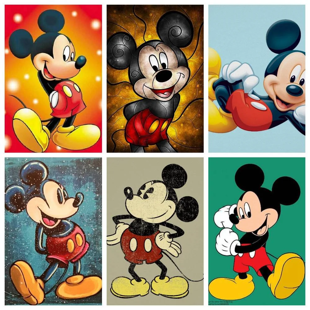 Disney 5D DIY Diamond Painting Cross Stitch Set Cartoon Mickey Mouse Hand Gift Children's Home Living Room Wall Art Decoration