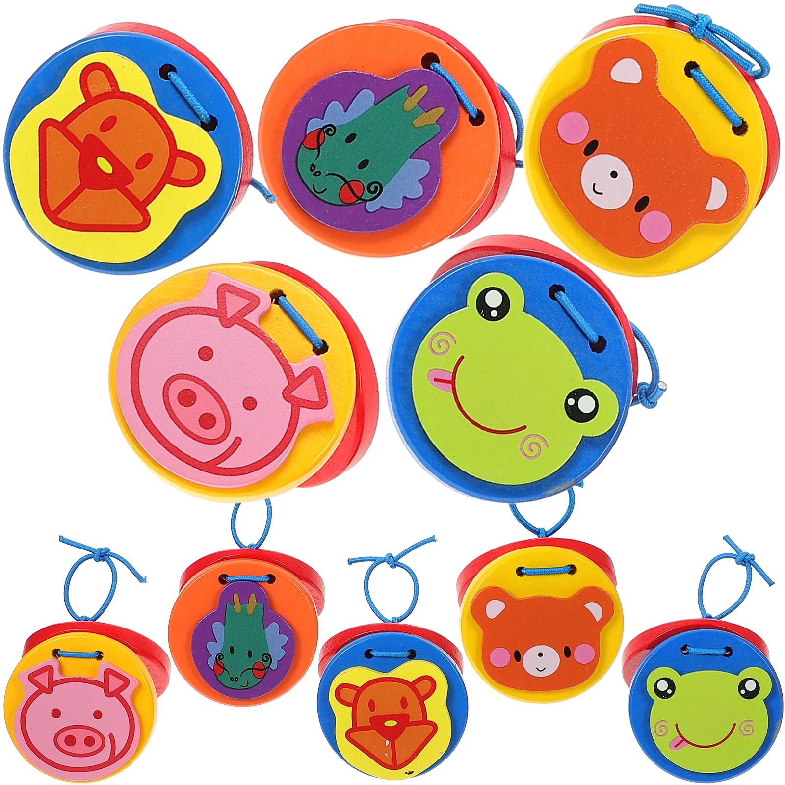 10 Pcs Orff Castanets Kids Percussion Instrument Musical Toys for Toddlers Educational Cartoon Pattern Child