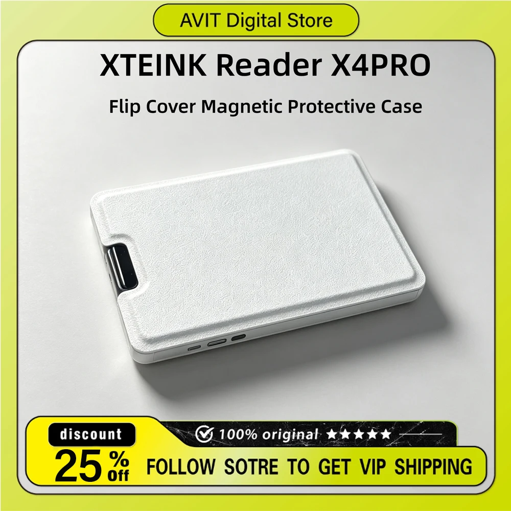 For XTEINK Ink Reader X4PRO Magnetic Protective Case Silk Cover and Transparent Soft Case Flip Cover All-inclusive Design Shell