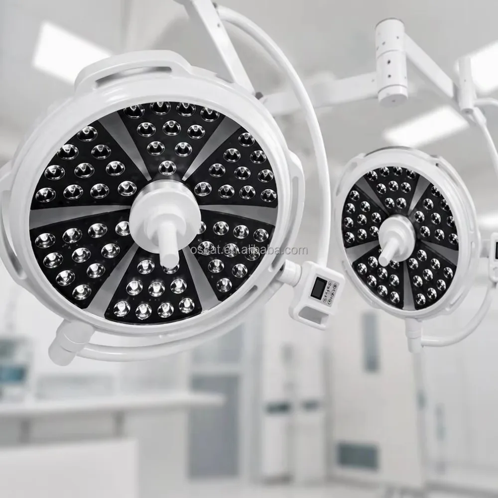 Surgical Light, Double Head Surgical Light, Ceiling Mount, Adjustable Color Temperature, Veterinary Equipment