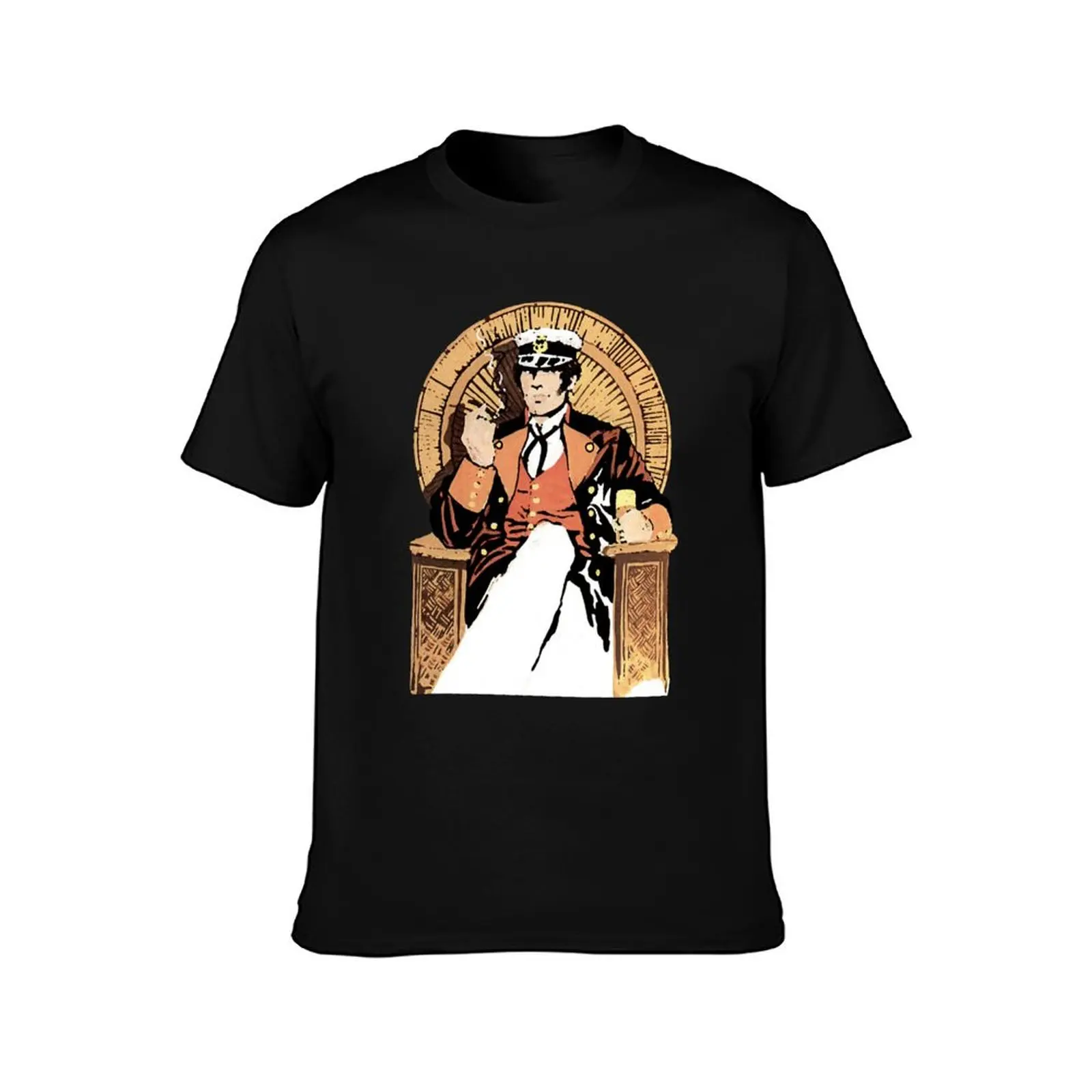 corto maltese,corto,comic,european comic,sailor,malta,hugo pratt,adventures,captain,chair,watercolor T-Shirt