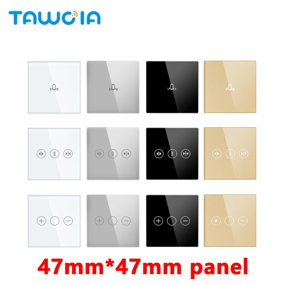 TAWOIA whole house switches customization 47.65mm 2gang black panel