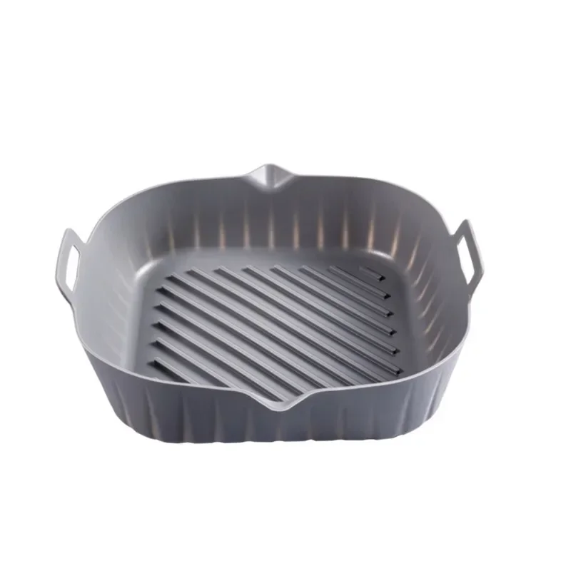 Air Fryer Tray Silicone Mold For Air Fryer Liner Basket Reusable Oven Baking Tray Non-stick Pizza Grill Pan Kitchen Accessories