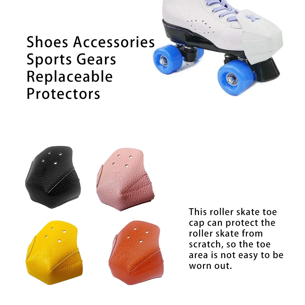 1 Pair Roller Skate Toe Caps Skating Shoe Removable Reusable Toes Protector Breathable Guard Shoes Accessories Black