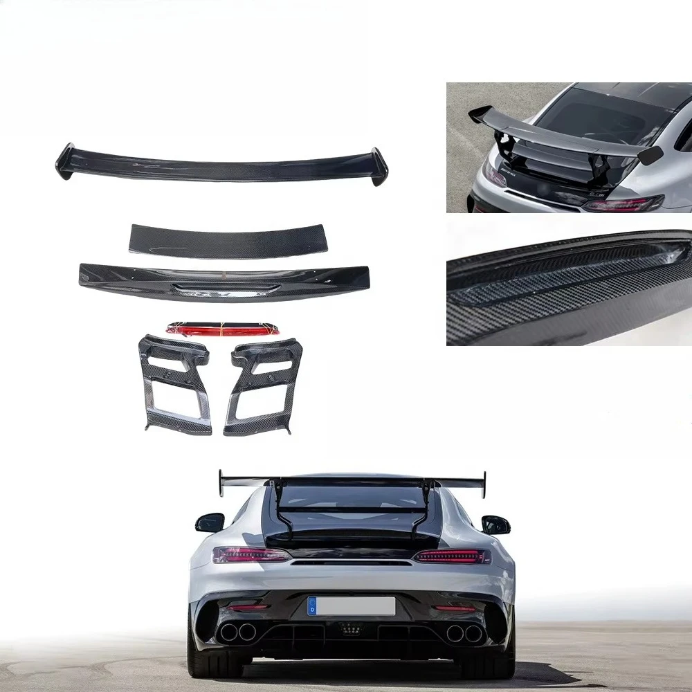 Black-series Style Carbon Fiber LED Light Trunk Spoiler Rear Wing for Mercedes AMG GT 2