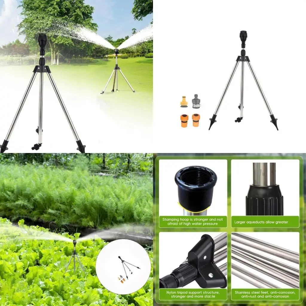 

Leak Resistant Tripod Sprinkler For Patios Flower Bed 90 180 360 Degree Coverage X3UC