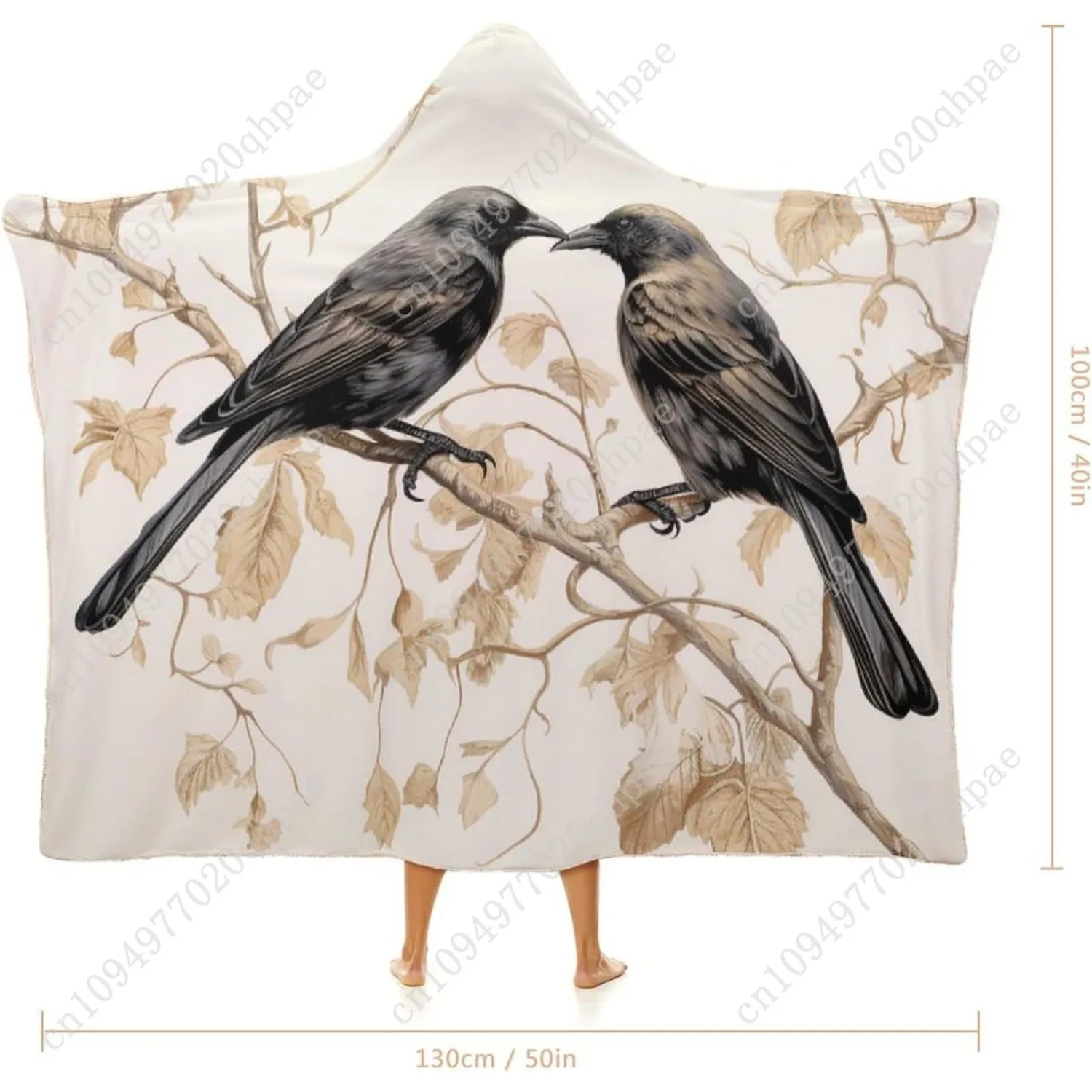 بطانية هوديي مريحة رمي البطانيات مزرعة الديك خمر نمط دافئ محبوب شتاء دافئ الصوف هود المعطف عباءة الرأس #2