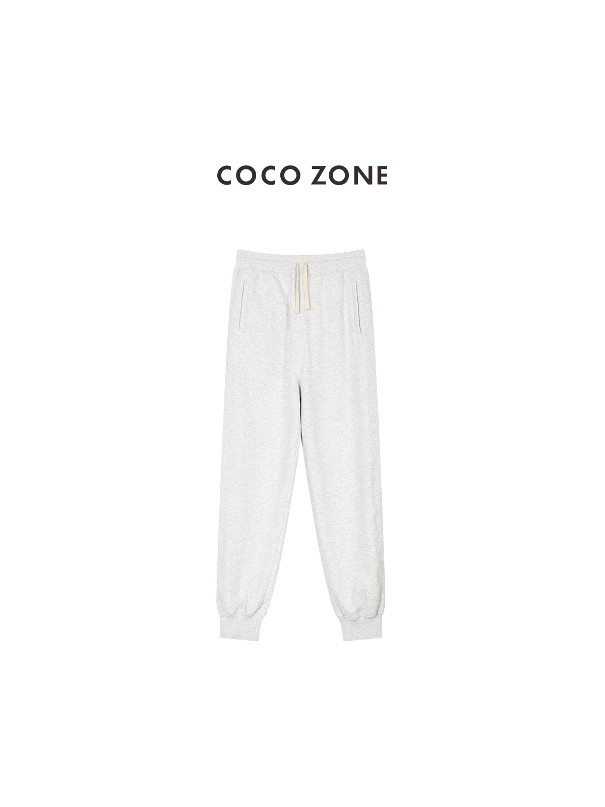 

Early Spring Elastic Waist Dstring Rope Cuffed Nine Points Pants Straight Leg Casual Loose Fit Cotton Blend Pants