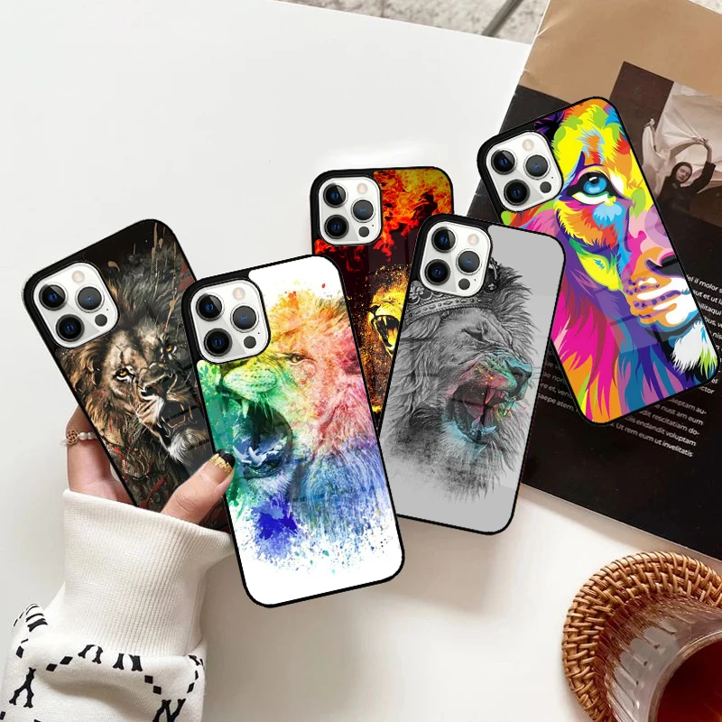 Lion Paint Splatter Roar Phone Case Strong Magnetic for iPhone 15 16 14 13 Pro Max 11 12 Mini Magsafe Wireless Charging Cover