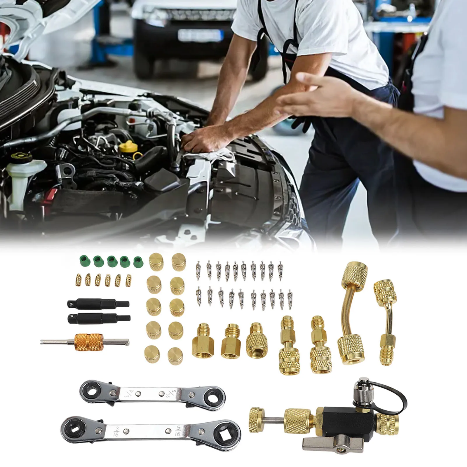 

Vacuum-Rated Valve Core Tool For R22 For R12 For R407 For R410 For R404 For R32 Double-head Valve Core Installation Disassembly