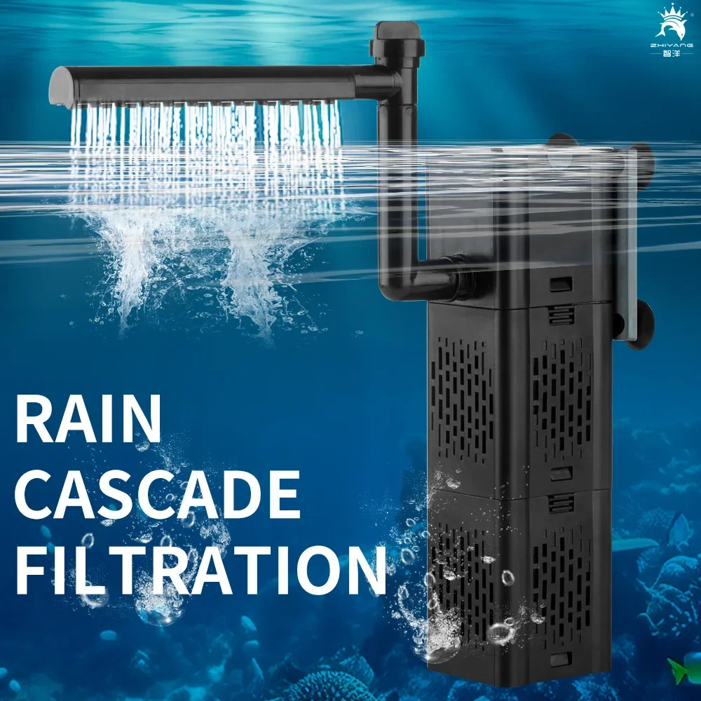 110-220V aquarium built-in filter rain pipe outlet fish tank water purification oxygenation silent circulation pump spare sponge