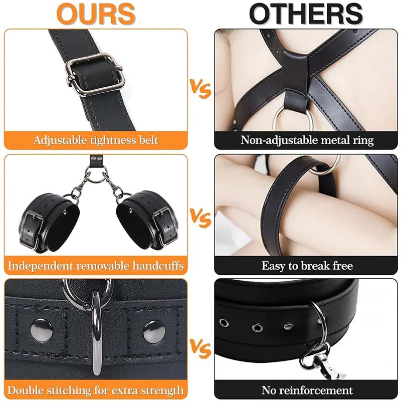 SM Adult Sex Toy Backhand Binding Apertural Plug Anal Hook Bondage Toys Bdsm Kit Slave Bondage Handcuff Couple Bundle Game 18+ - Image 6