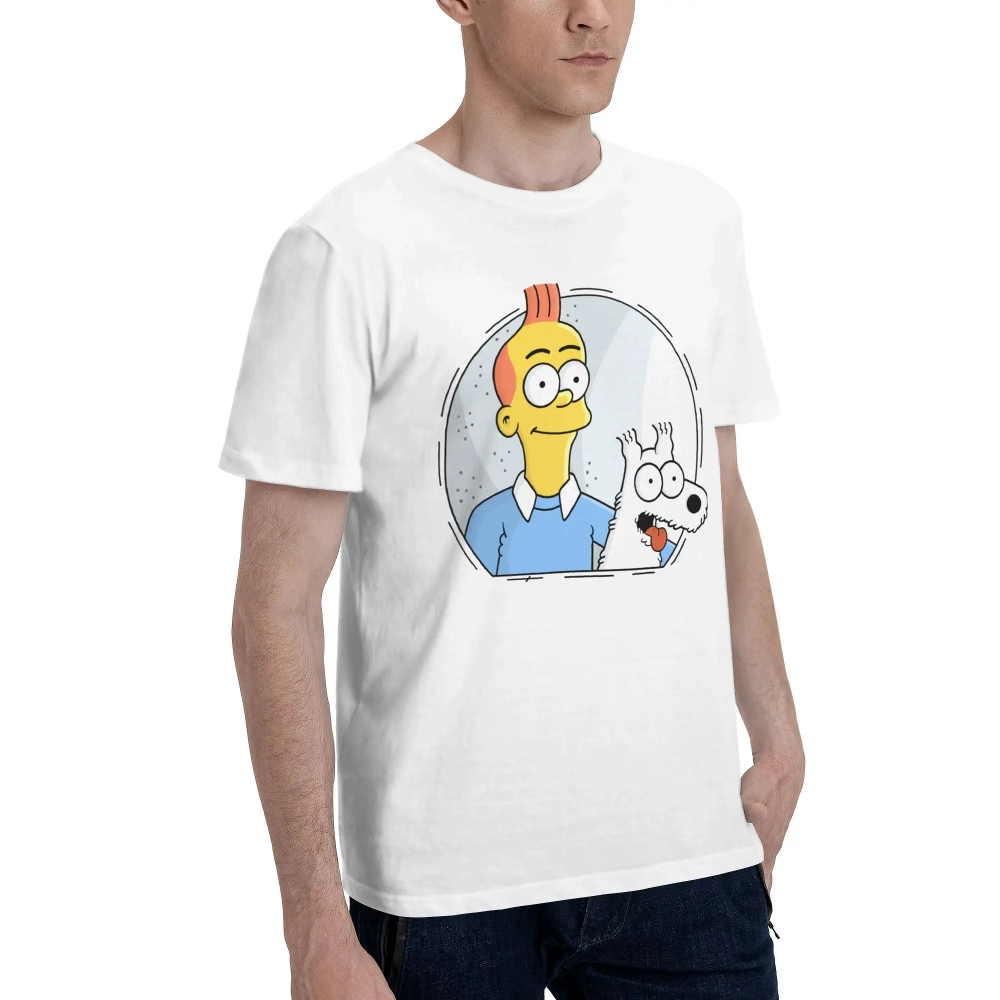 مخصص موضة S-Simpsoned الكلب تي شيرت الرجال تي شيرتات قصيرة الاكمام عادية المحملة 100% القطن سليم صالح بلايز ميرش