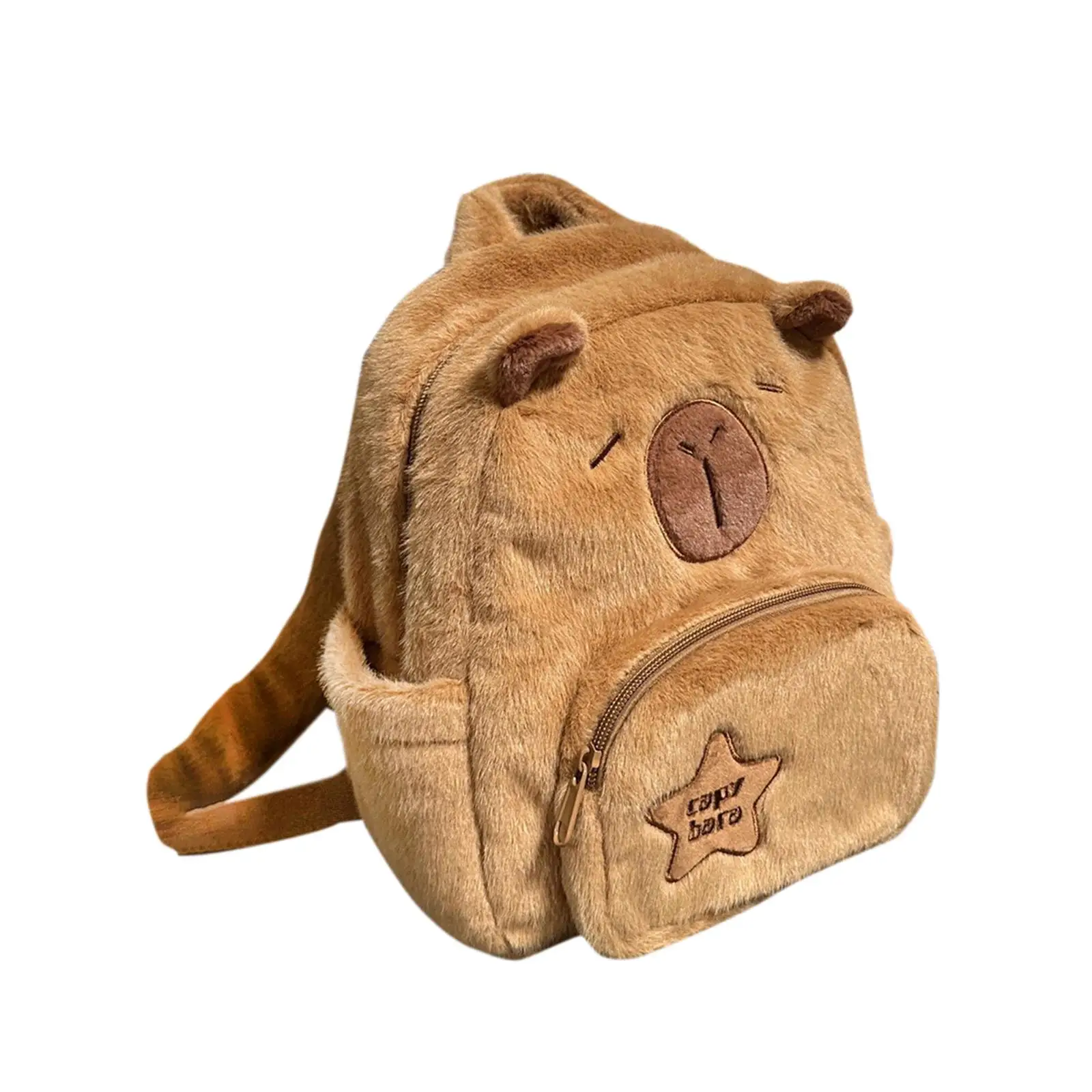 Plush Capybara Backpack Stylish Large Capacity Daypack Fashion Rucksack Lightweight Schoolbag for Boys Women Girls College Teens