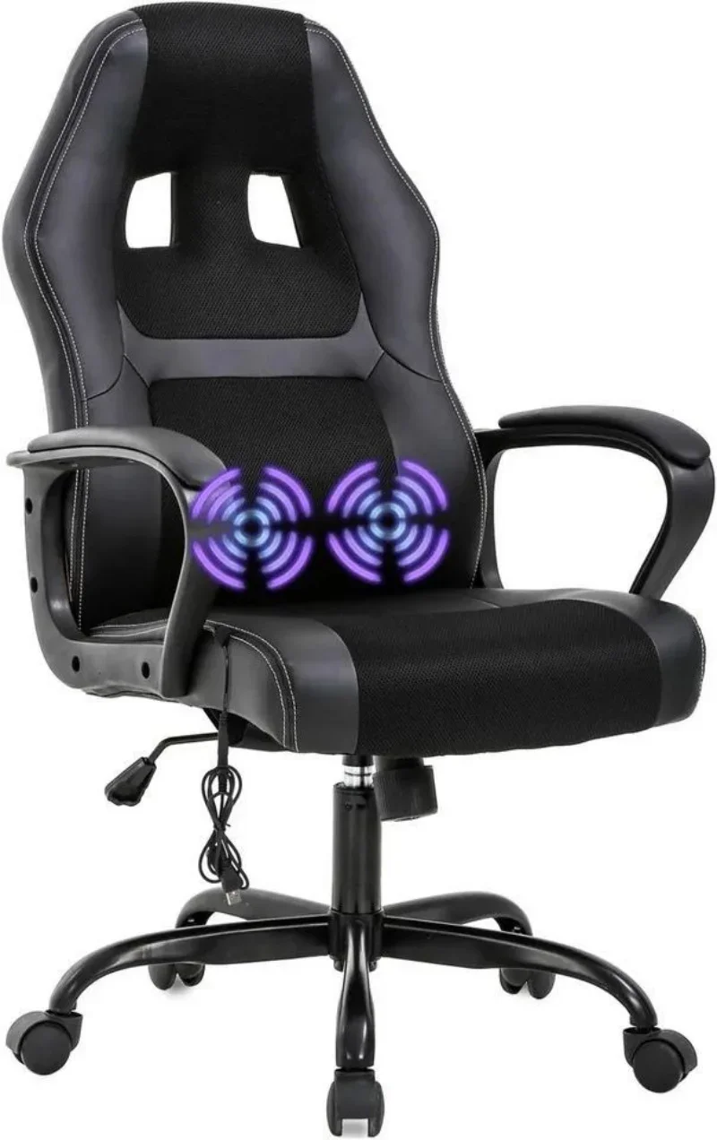 Gaming Chair Massage Office Chair Ergonomic Desk Chair Adjustable PU Leather Racing Chairwith Lumbar Support Headrest