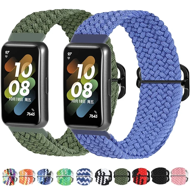 Strap For Huawei Band 7 Adjustable Elastic Nylon Braided Strap Men Women Replacement Bracelet Wristband For Huawei Band 7