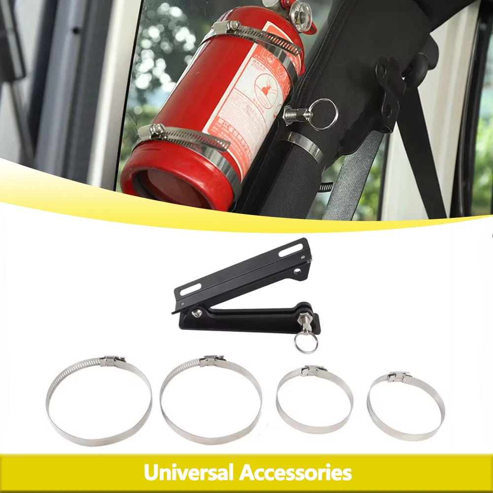 Car Roll Bar Fire Extinguisher Mount Holder for Ford Bronco 2021-2023 Jeep Wrangler TJ JK JL Universal Interior Accessories