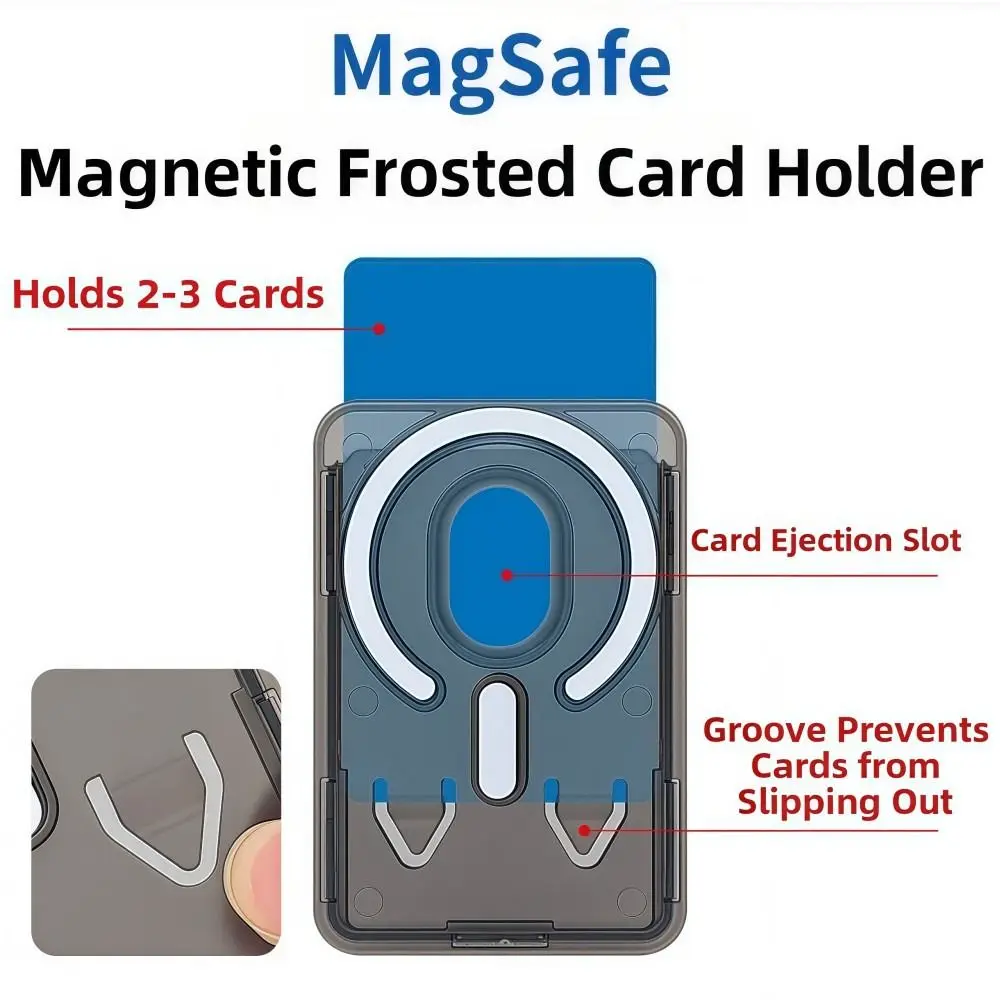

Scratch-resistant For MagSafe Wallet Transparent Acrylic Phone Magnetic Card Holder Simple for iPhone 17 16 15 14 13 12 11