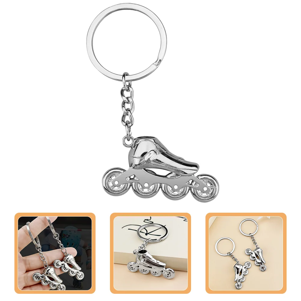 

2 Pcs Roller Roller Skating Key Chains for Women Skate Pendants Charm Holder Zinc Alloy Small Bag