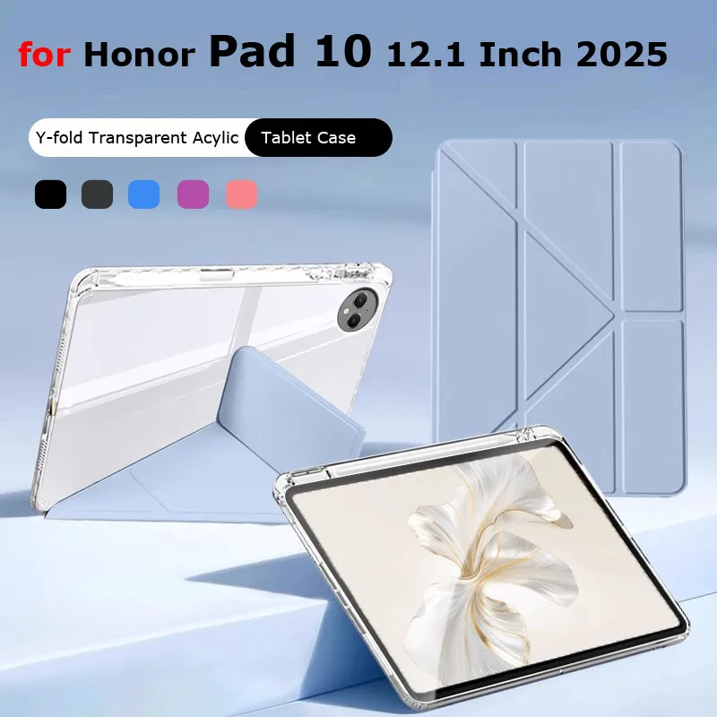 

Акриловый прозрачный чехол Y-fold для Uawei Honor Pad 10 2025 12,1 дюйма 5G/WiFi Pad 9 V8 Pro 12,1 дюйма GT Pro MagicPad 2, складной чехол для планшета
