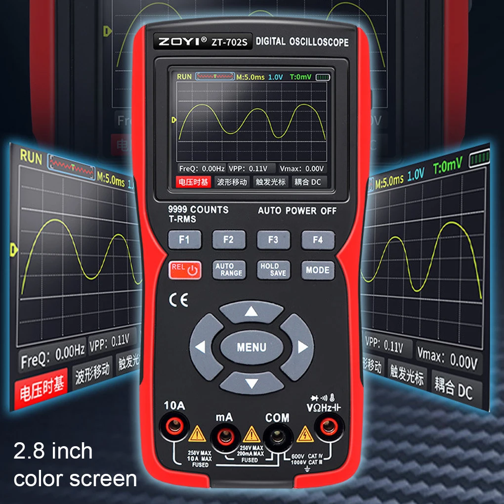 Pocket-sized 2In1 Digital Oscilloscope Multimeter Handheld Tester Multi Port TFT 2In1 Multimeter Car Repairing