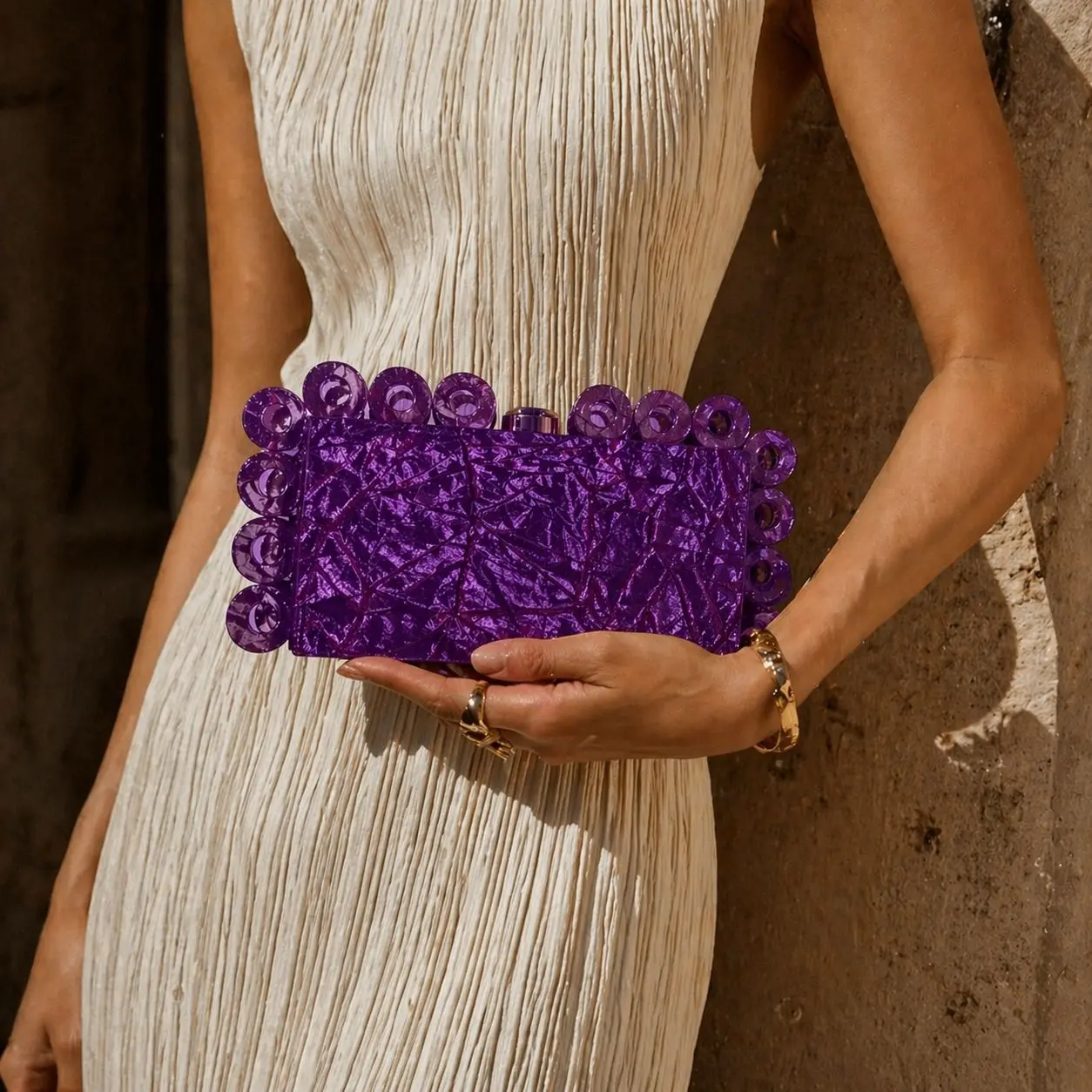 XMESSUN New Mini Navy Blue Acrylic Hard Box Clutch Evening Bag For Women Formal Bridal Wedding Party Prom Cocktail Party Purses image 3