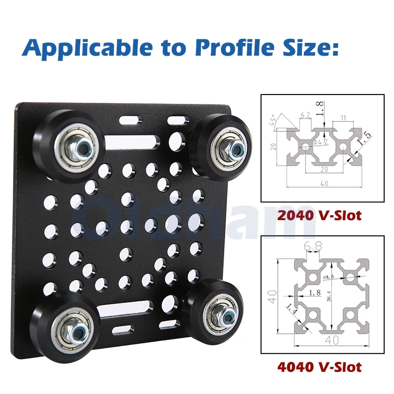 3D Printer Parts Openbuildds V Gantry Plate Set Special Slide Plate Pulley For 3D Printer 2040 4040 V-Slot Aluminum Profiles