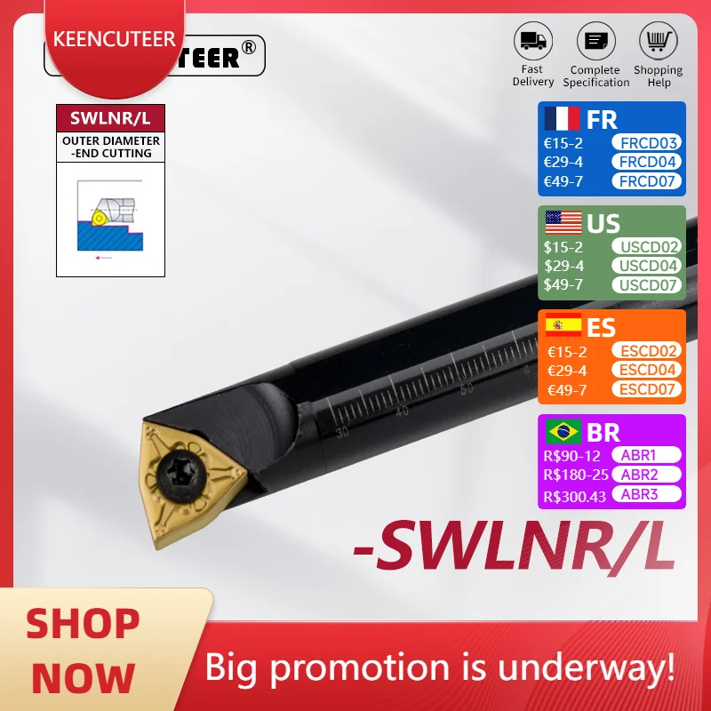 

Inner Hole Screw Turning Tool S08K/S10K/S12K/S14M/S16Q/S16N/S20R -SWLNR Lathe Turning CNC Cutting Tool Cutter Bar