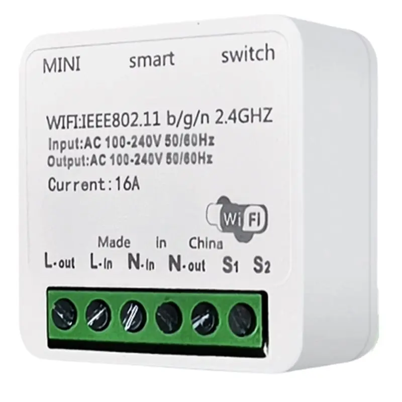 

【СЮРПРИЗ】Модуль умного Wi-Fi выключателя Ewelink для освещения и вентиляторов, 16А, 100-240В, работает с приложением Gateway, дистанционное автоматическое реле-выключатель