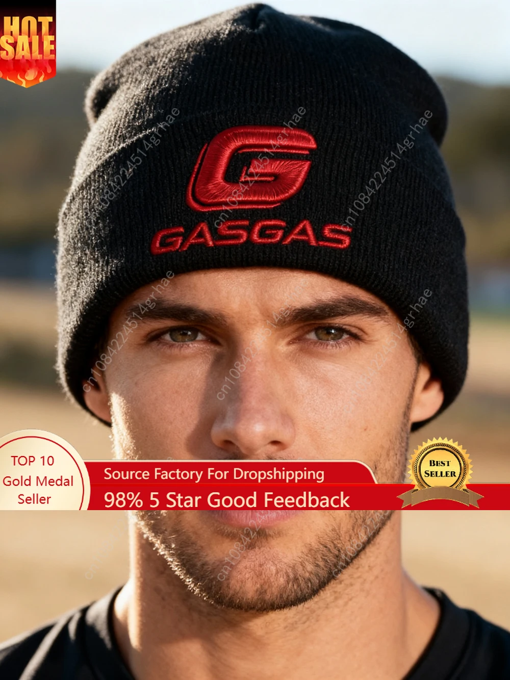 

1pc'GAS' Embroidered Beanie Soft Stretchy Lightweight Winter Hat for Men & Women, Outdoor Hip Hop Fashion