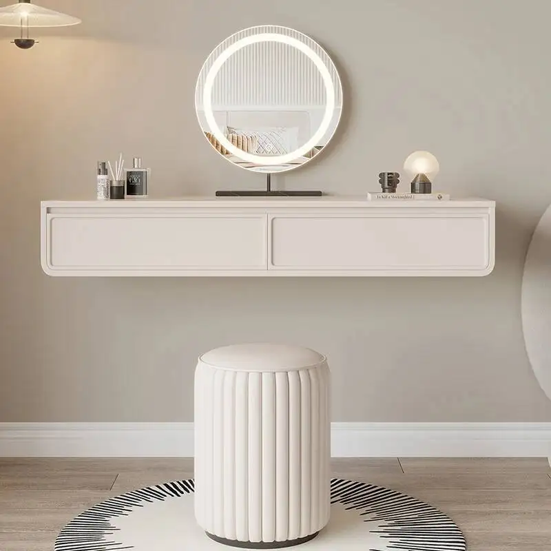 

French Aesthetic Vanity Table Simple Premium Living Room Trendy Vanity Table With Chair Drawer Set Meuble Coiffeuse Furniture