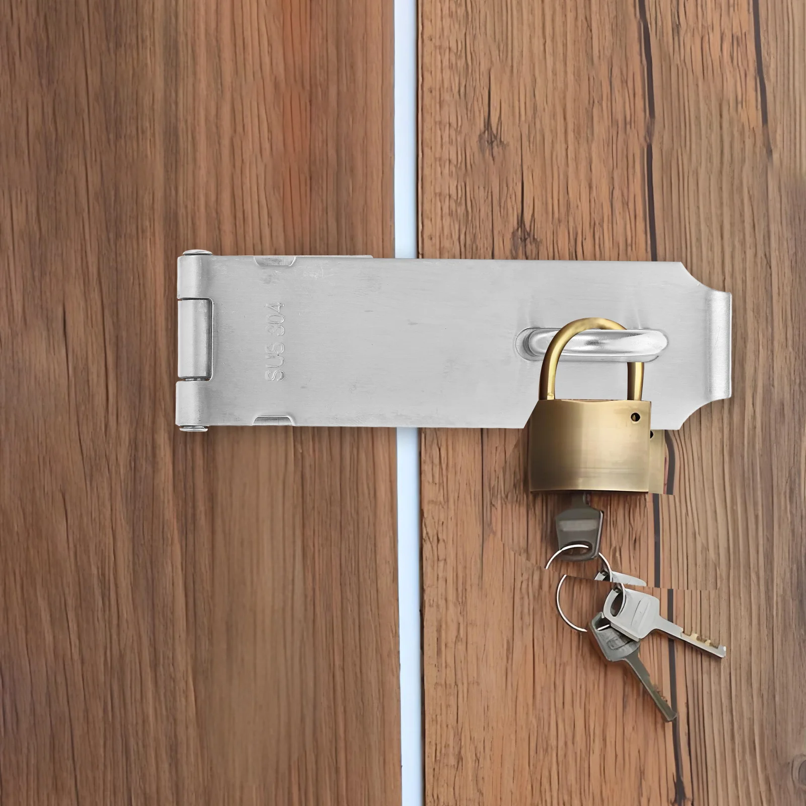 

1Set Door Locks Hasp Latch Sturdy Stainless Steel Lock Buckle Safety Gate Lock Anti-Theft Door Cabinet Drawer Protection