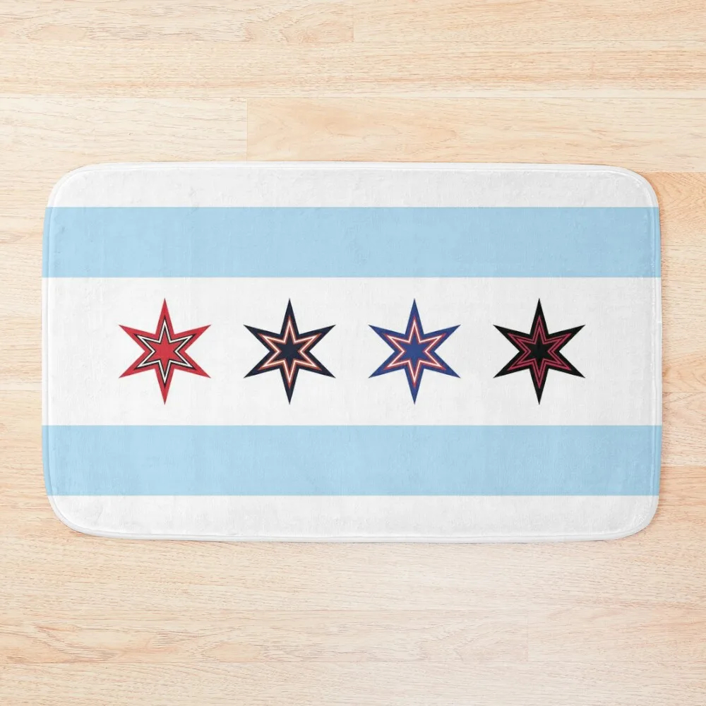

Chicago Sports Flag Bath Mat Bathroom Foot Non Slip Carpet Kitchen Anti-Slip Bathtub Mat