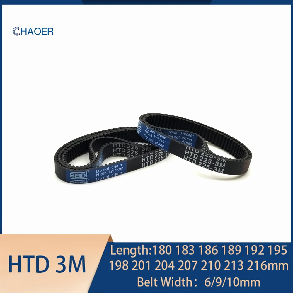 

HTD3M Rubber Timing Belt Length 180 183 186 189 192 195 198 201 204 207 210 213 216mm 3M Synchronous Belt 3M-189 3M-198 3M-201