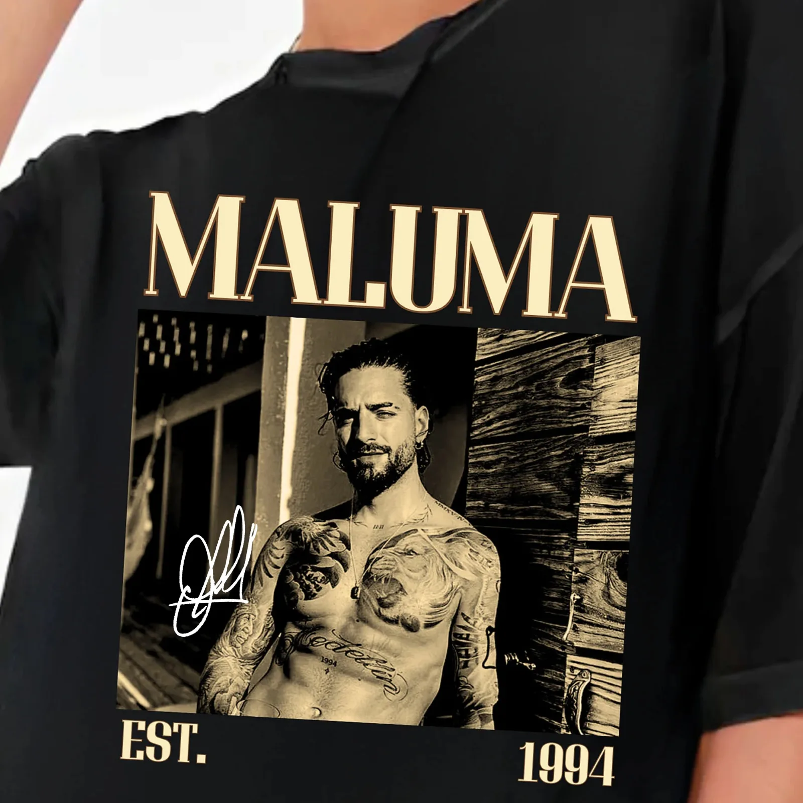 

Rare Maluma Singer Hip Hop Black S-5XL Shirt K920