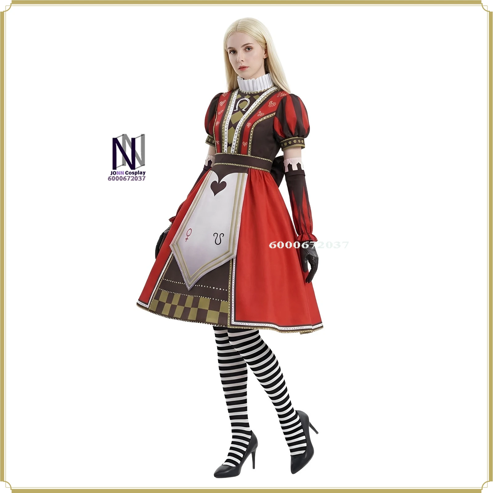 

Anime Movie Classic Cosplay Anime Outfit - High Quality Full Set Women's Alice Poker Design Costume Cosplay Halloween Party Suit