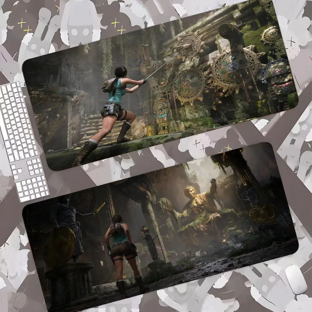 Tomb Raider Legacy Of Atlantis Mouse Pad Gamer Keyboard Mat Pads Gaming Desk Protector Laptops Large Mousepad Cartoon Deskmat