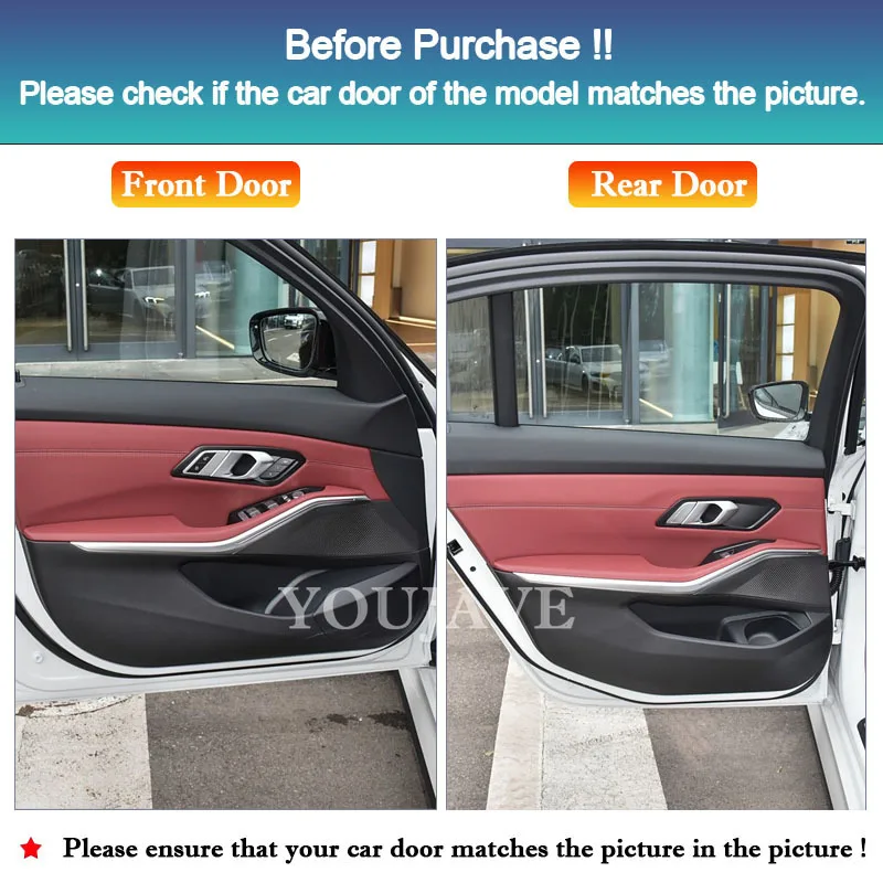 For BMW I3 I (G28) 2022-2025 Leather Carbon Fiber Sticker Door Anti Kick Cover Anti Stepping and Anti Dirt Pad Decor Accessories
