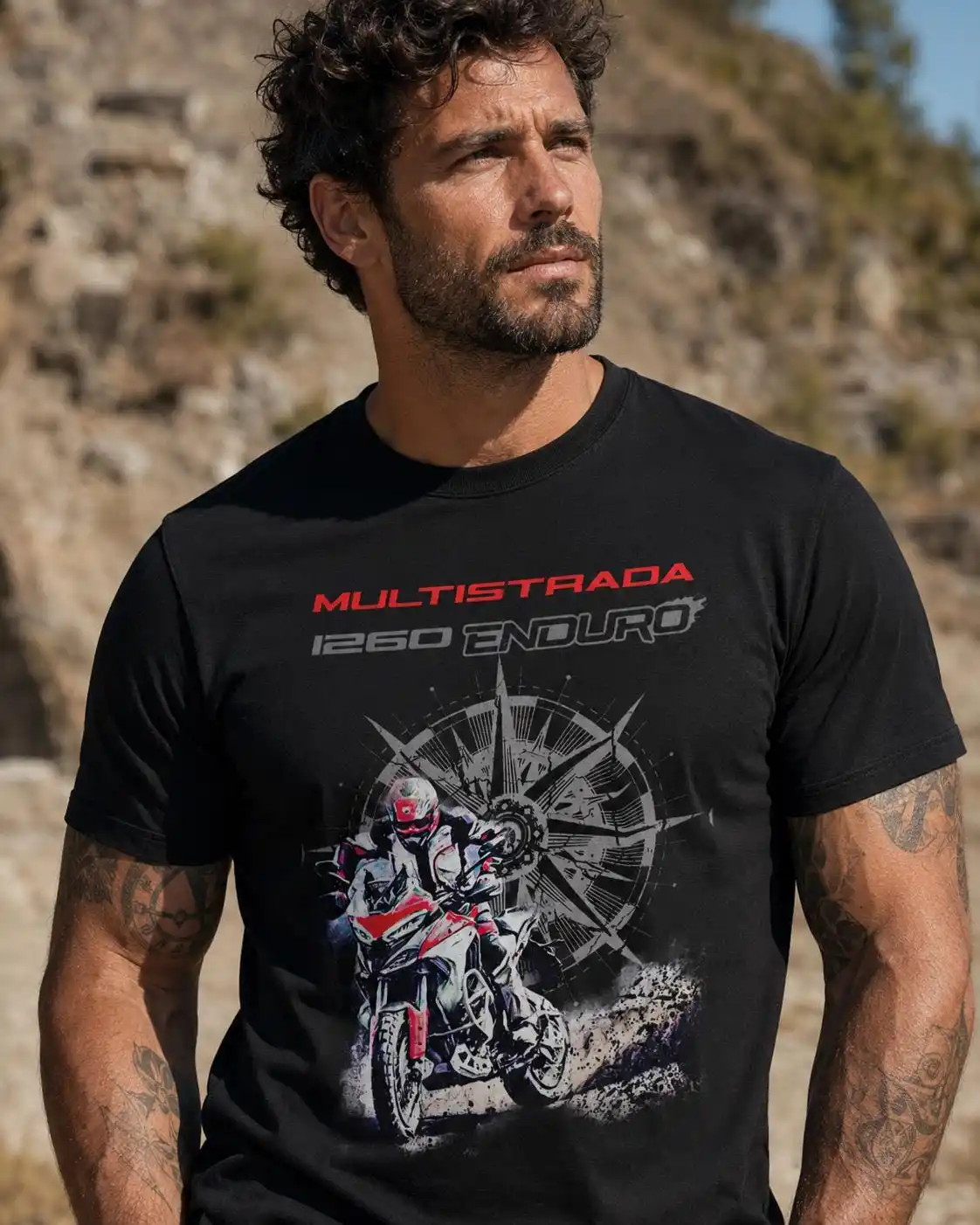 Multistrada Tee Shirt, 1260 Enduro Gift for Men, The Off Road Globetrotter, Italian ADV Rider Top, Biker Apparel T-shirt