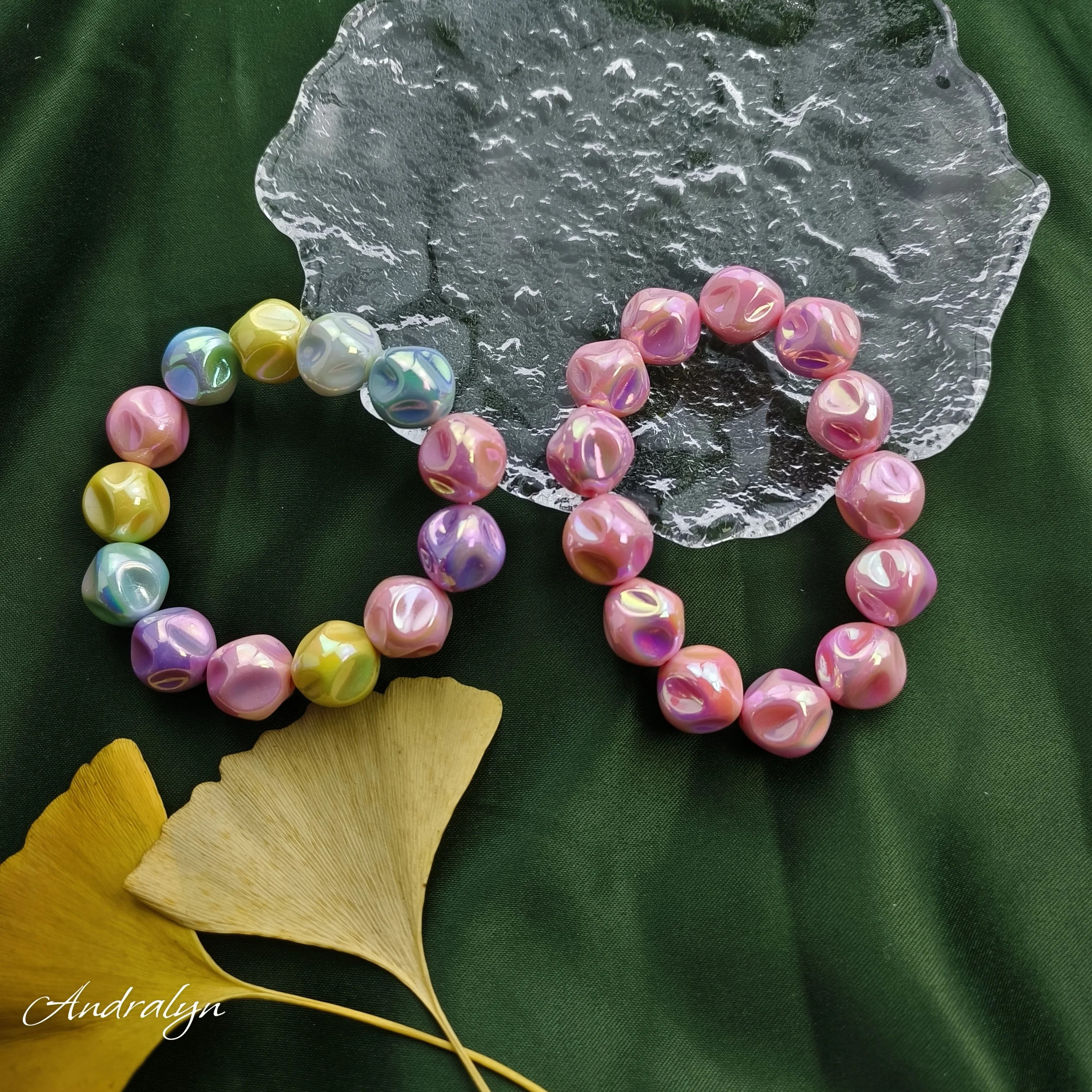 Andralyn Colorful acrylic bead bracelet is an ideal gift for girls and Children's Day gifta string of beadst