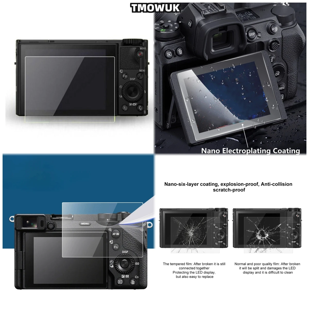 

For RX100 RX100IV RX100VII A9 A9II Tempered Glass Screen Protector LCD Protective Film HD Clear 9H Hardness Anti-Scratch