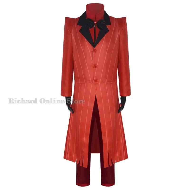 

Alastor Anime Cosplay Costume Clothes Wig Free Hair clip Uniform Cosplay Radio Demon Strawberry Pimp Demon Lord Party Halloween