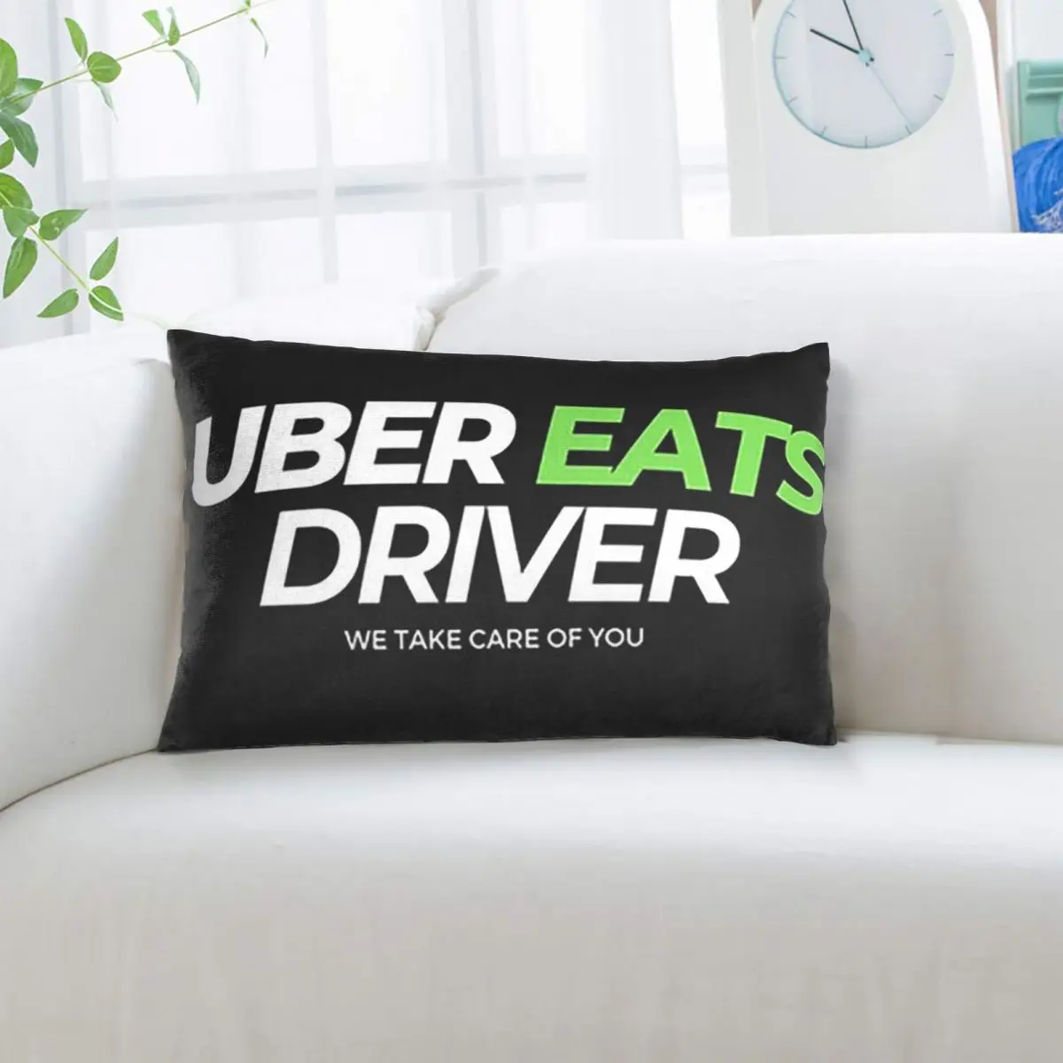 Uber Eats Driver Logo Food Delivery Driver Rectangle Pillowcase Cushion Cover Decorative Bedroom Bed Home Comfort Throw Pillow