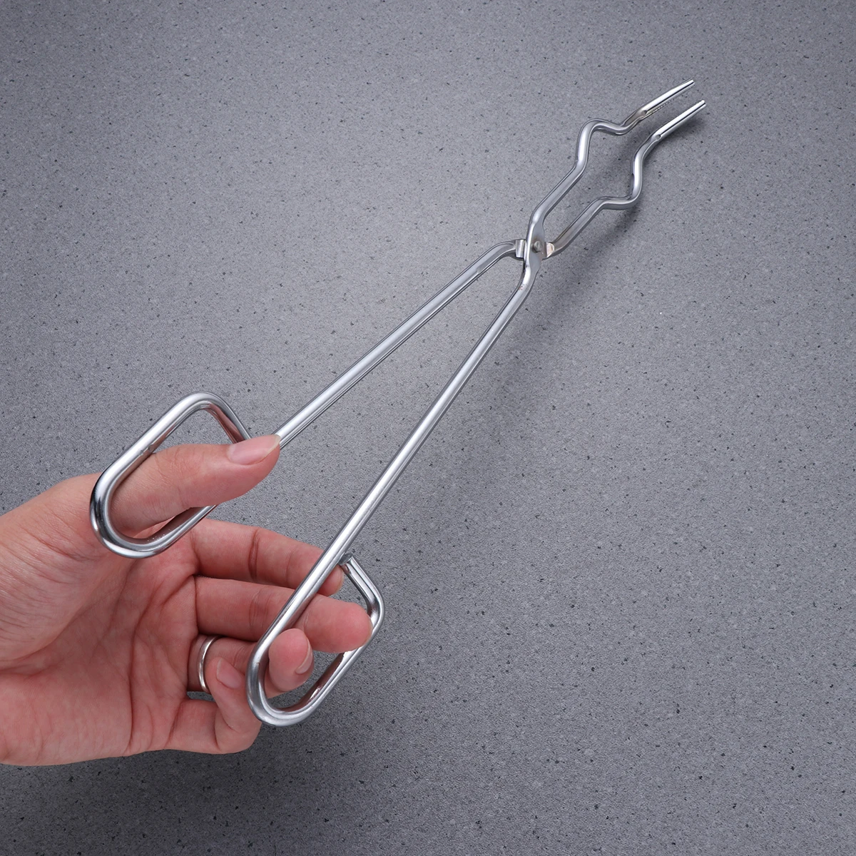 

45Cm Chromium Plated Steel Crucible Tongs Beaker Holder Flask Clamp Anti-Slip Handle For Teaching Tools