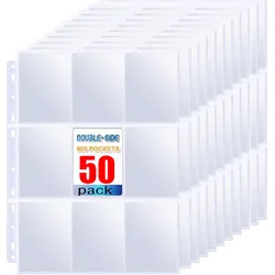 50/5pcs 9 Pocket Trading Gaming Card Sleeves A4 Double Side Storage Album Binder Pages Card Collection Holder Idol Photo Albums