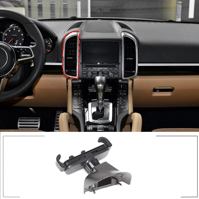 

For Porsche Cayenne 2010-2017 ABS Black Car Phone Holder GPS Navigation Mobile Bracket Interior Car Accessories