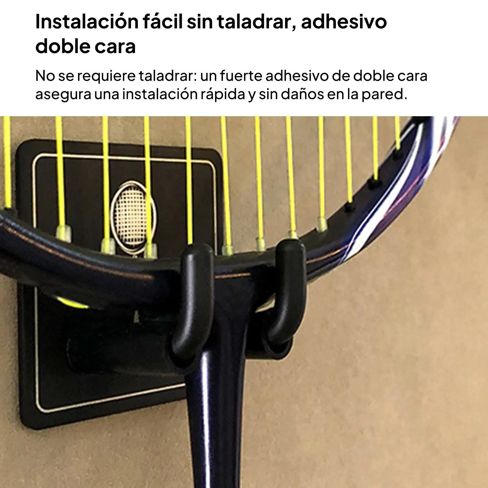2x Wall Mounted Racket Rack Badminton Racket Storage Rack Wall Hook Stainless Steel Hanging Hook Tennis Racket Holder for Gym